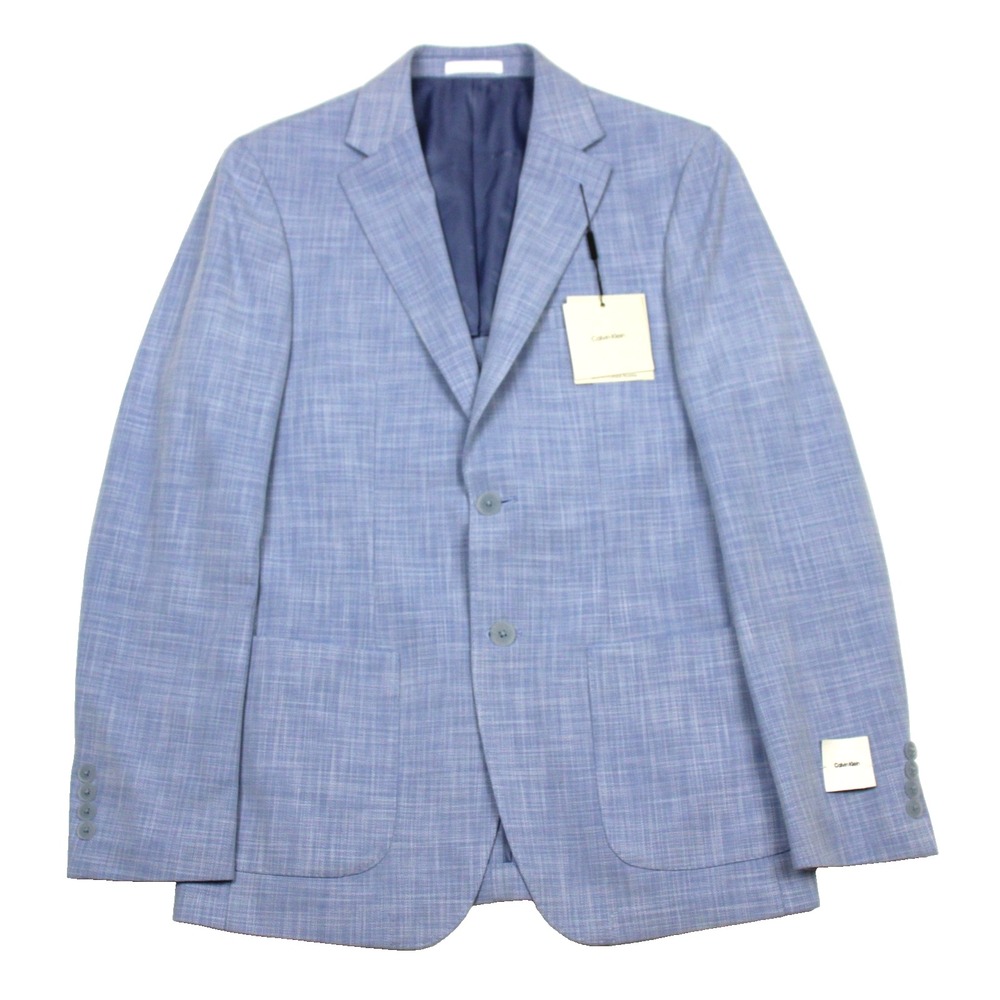 $295 Calvin Klein Mariano Blazer Mens 40 R Light Blue Slim Fit Jacket Sport Coat